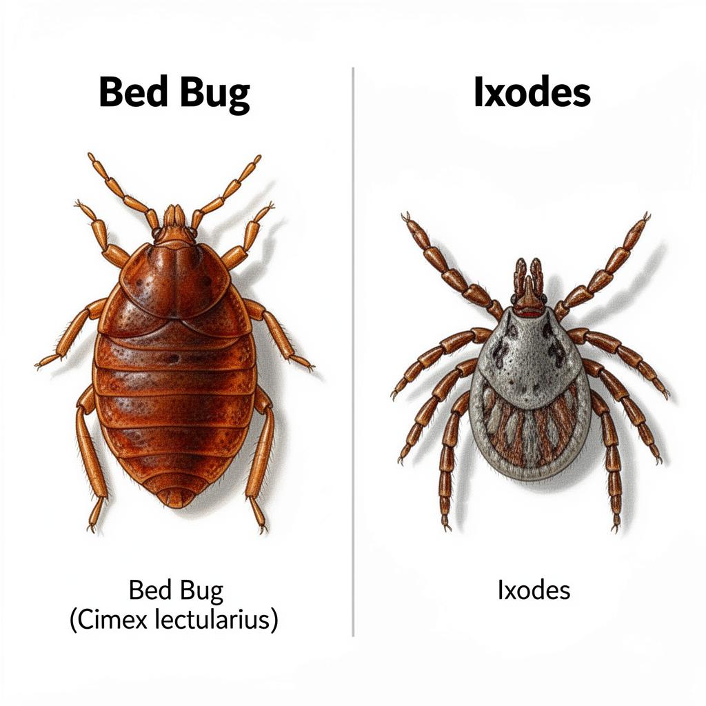 Porównanie wyglądu pluskwy domowej i kleszcza – infografika entomologiczna